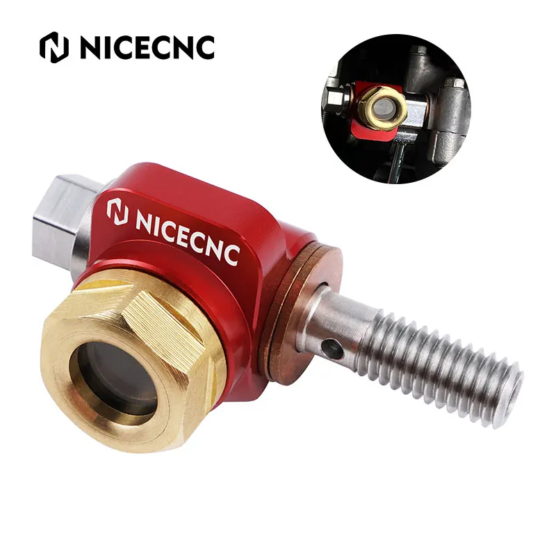 

NICECNC Motocross Banjo Bolt Oil Sight Glass for Honda XR650L XR600R XR 600L 600R 600 L R 1985-2024 2022 2021 2020 2019 2018