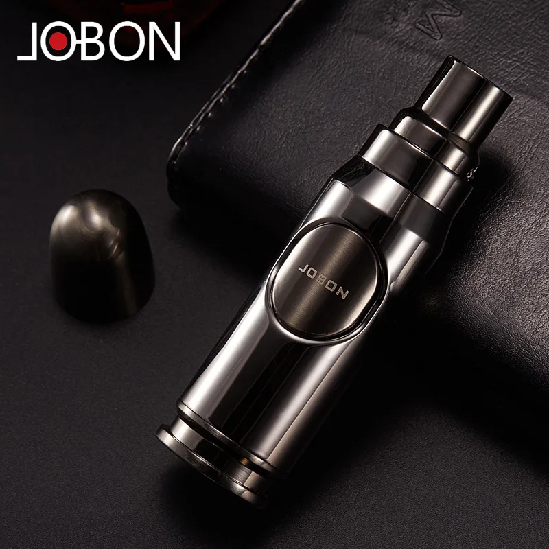 JOBON Windproof Butane Gas Lighter Bullet Metal Turbo Jet Igniter BBQ Airbrush Flame Straight Fire Blue Flame Cigar Lighter 4