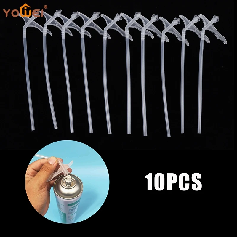 

10Pcs Spray Foam Tubes Nozzle Gap Filling Insulating Foam Tube Replacement DIY Polyurethane Foam Glue Gun Connection Tube