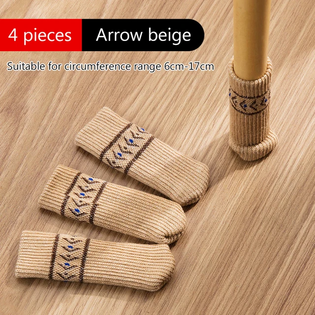4/16 Pieces Table Foot Cover Mute Non-slip Mat Household Mat Table and Chair Foot Pad Foot Cover Cat Claw Knitted Socks 4pcs R