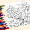 Quiet Countryside Coloring Book 20 Page House Landscape Adult Picture Book Kill Time Relaxing Art  Doodle Painting Drawing 6