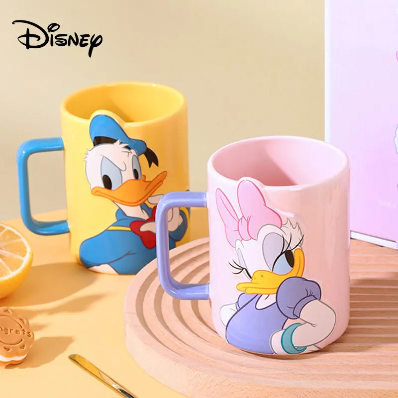 Disney Mickey Mouse Vintage Mugs Cute Cartoon Donald Duck Coffee Cup  Ceramic Coffee Mug Set Kawaii Cup of Milk Gift Boxes