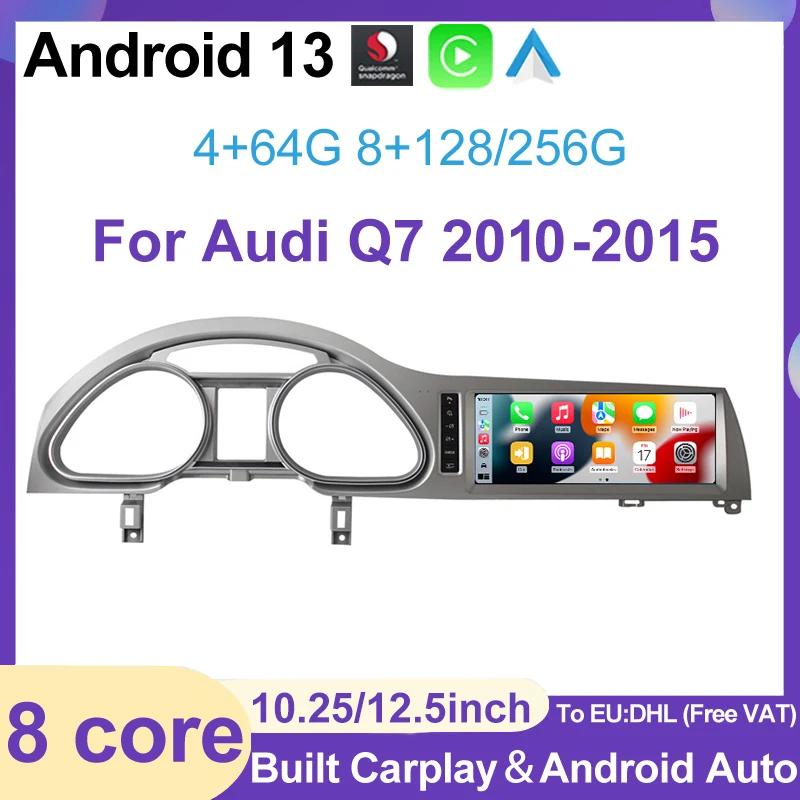 

Android13 Qualcomm 10.25/12.5inch 256GB Auto Radio Stereo For Audi Q7 2010-2015 CarPlay GPS Navigation Car Multimedia Player DSP