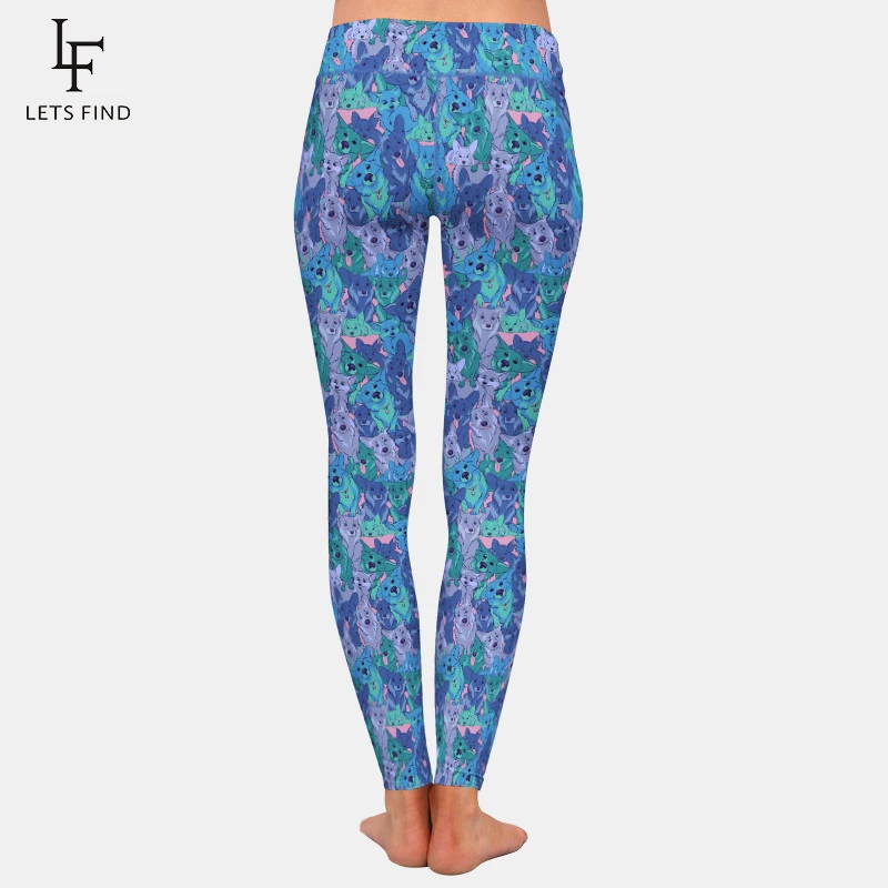 LETSFIND Hot Sales 3D Cute Dog Breed Welsh Corgi Digital Printing Women High Waist Leggings Fashion Workout Leggings