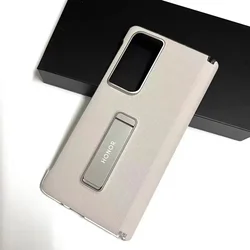 Luxury Leather Stand Case - Slim Shockproof Protective Cover with Kickstand - HONOR Magic V2 (Khaki)