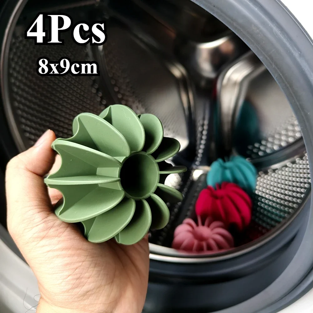 4CPS Laundry Ball Reusable Silicone Clothes Hair Cleaning Tools Pet Hair Remover Washing Machine Cat Catcher Laundry Ball