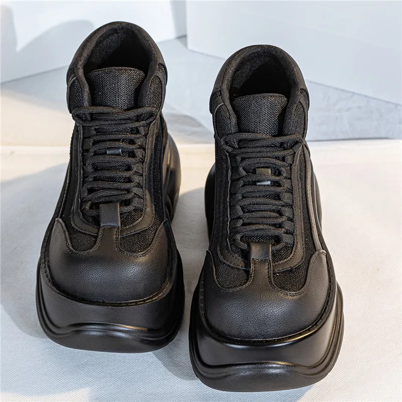 2024 Women's Small Man Heightened Platform High-top Trendy Cool Neutral Muffin Goth Short Punk Metal Big Head Boots