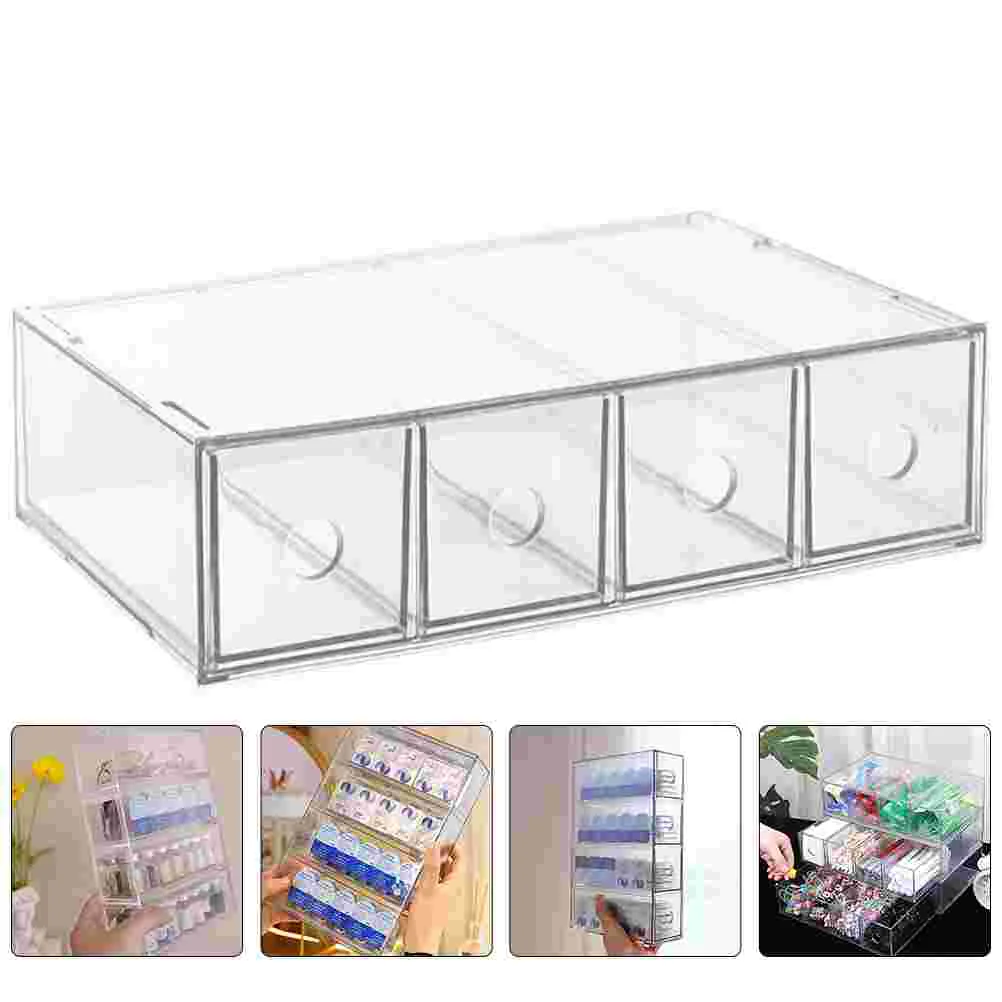 

Good Looking 4 Compartment Drawer Box Storage Drawers Organizer Acrylic Case