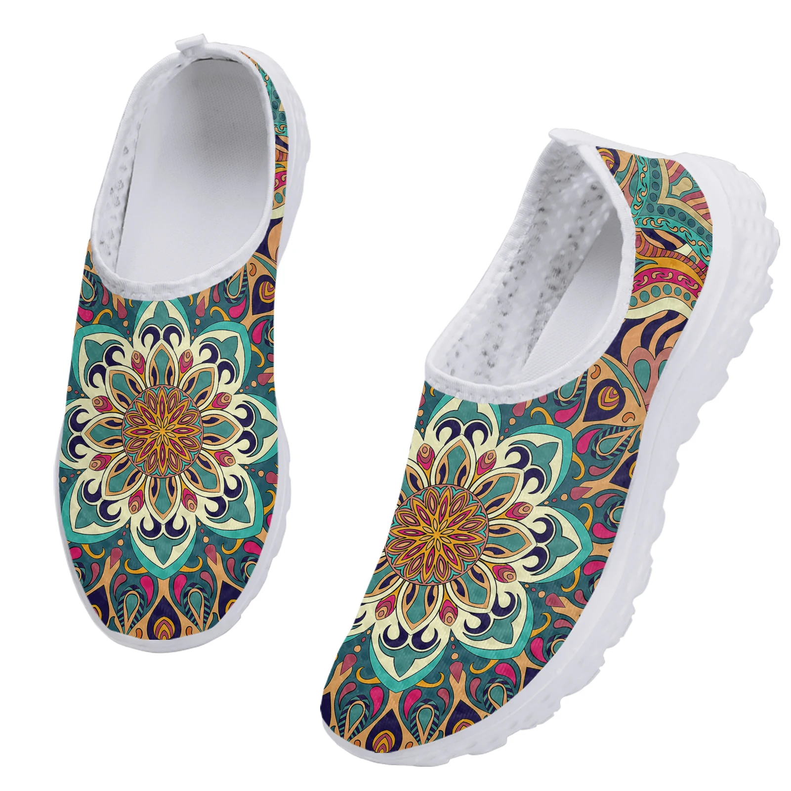 Mandala Luxury Designer Sneakers Tribal Style Casual Lightweight Non-Slip Flat Shoes Summer Comfortable Soft Walking Shoes 2023