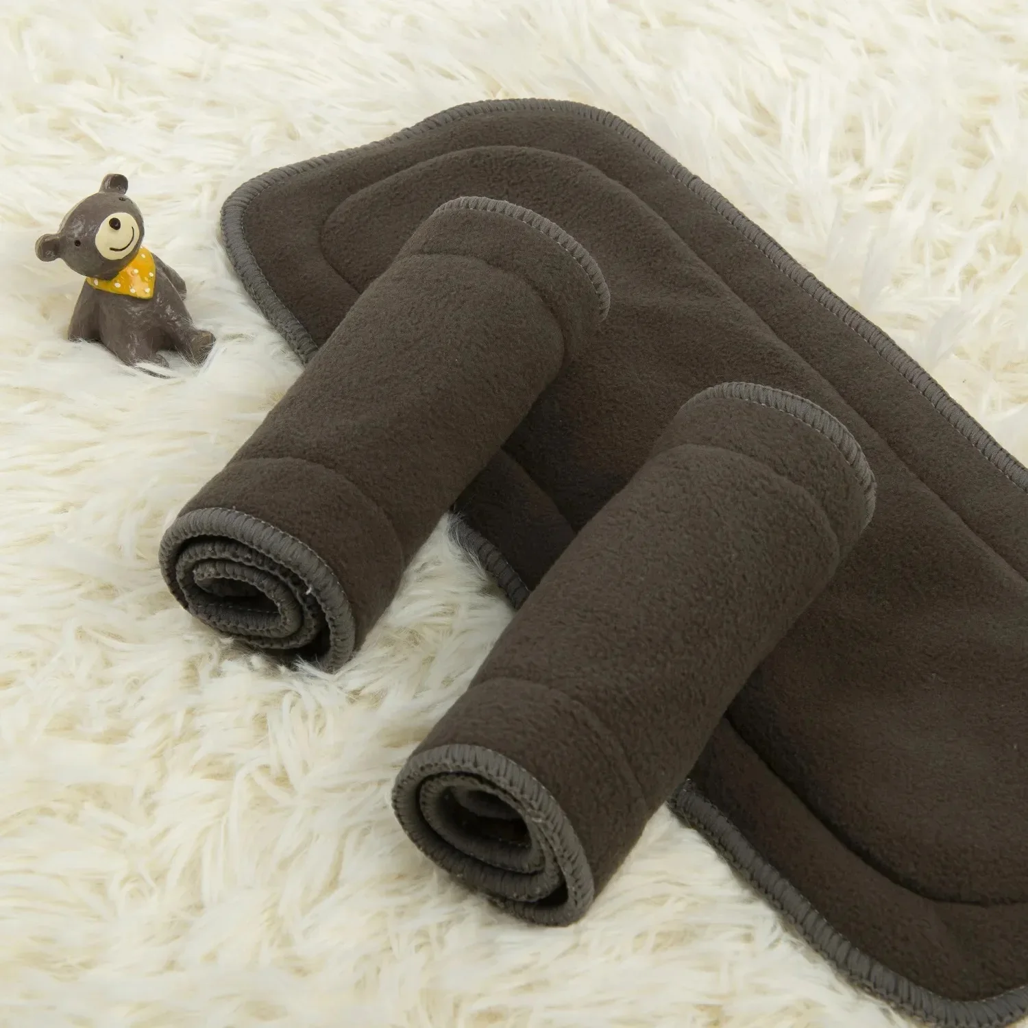 ALVABABY-inserto de carbón de bambú de 5 capas, tela reutilizable de alta absorción, 10 piezas por juego