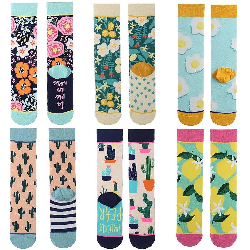 

Fashion Colorful Autumn Winter Stocking Women's Socks Plant Hedgehog Slothsi Cotton Socks Personality Straight Trendy Socks