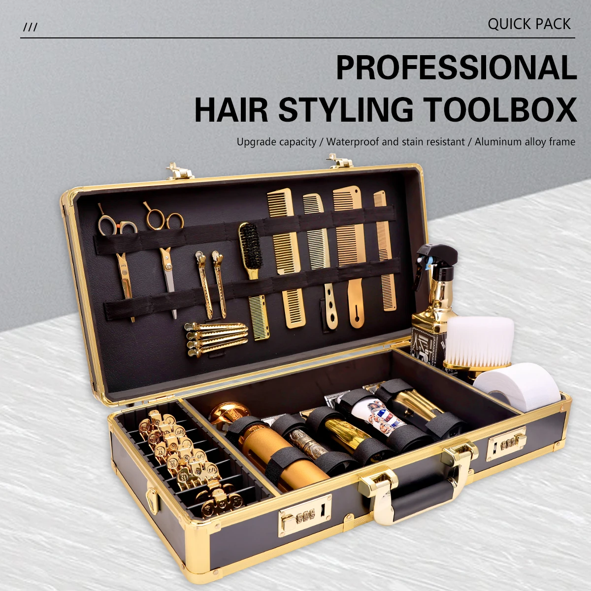 Pro Hairdressing Tool Case Barber Haircut Clipper Scissors Comb