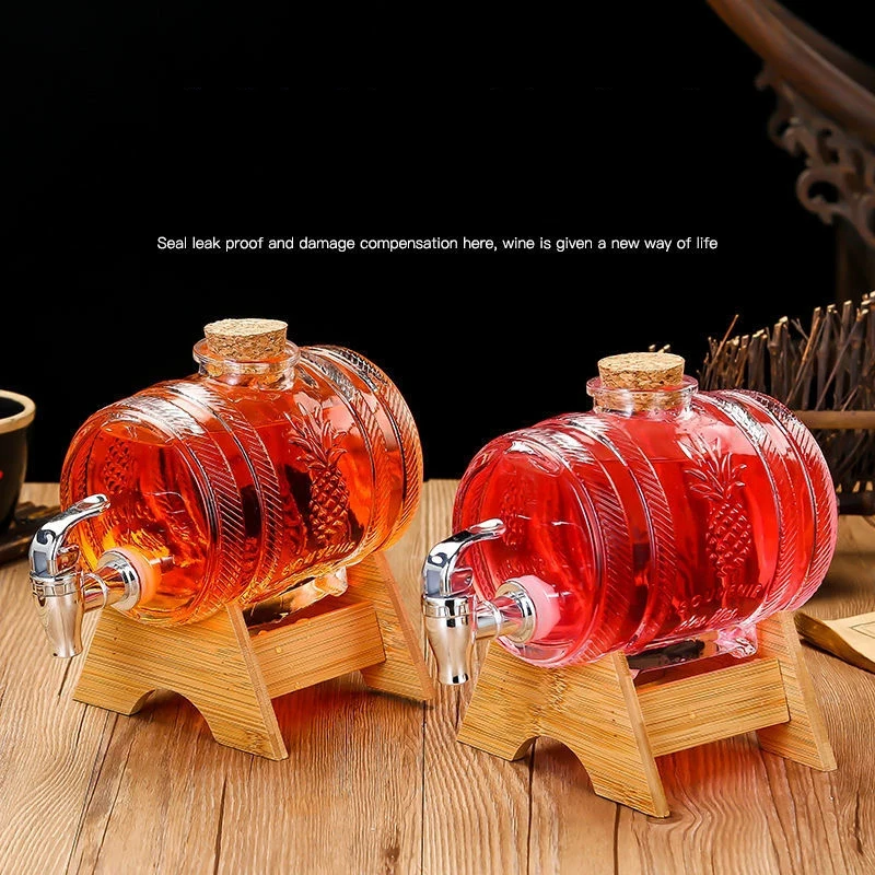 

1000ML Household Whiskey Bottle Alcohol Beer Glass Hip Flasks Sparkling Wine Bottle with Leading