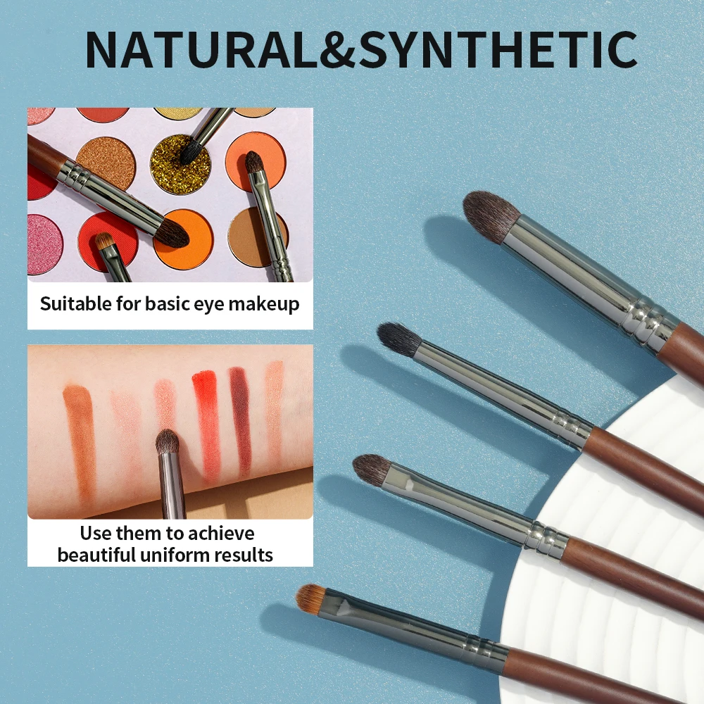OVW Point Shader Augenpinsel-Set, Pferdehaar, konisch, verschmiert, Falten, Blending, Lidschattenpinsel, Make-up-Set, Brochas de Maquillaje, 4-teilig – Detail 13