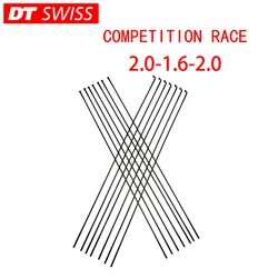 Bicycle Spokes DT Swiss COMPETITION RACE 2.0-1.6-2.0 Round Spokes J-bend/straight Pull Black Lightweight Variable Diameter Spoke