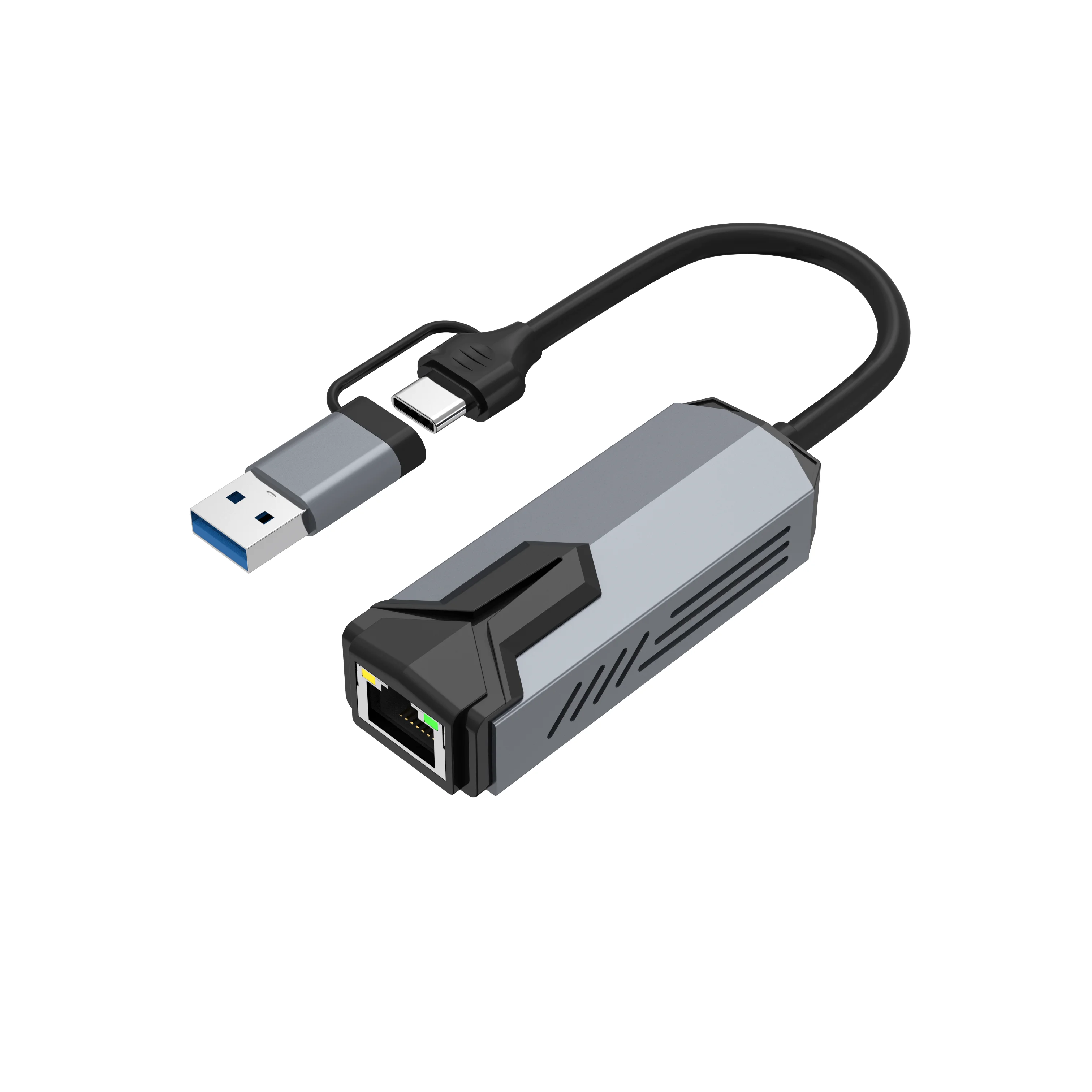 USB 3.0 유형 C 5G 유선 네트워크 카드 RTL81527 어댑터 MacBookPro 노트북 데스크탑 컴퓨터 태블릿 용 5000Mbps 고속