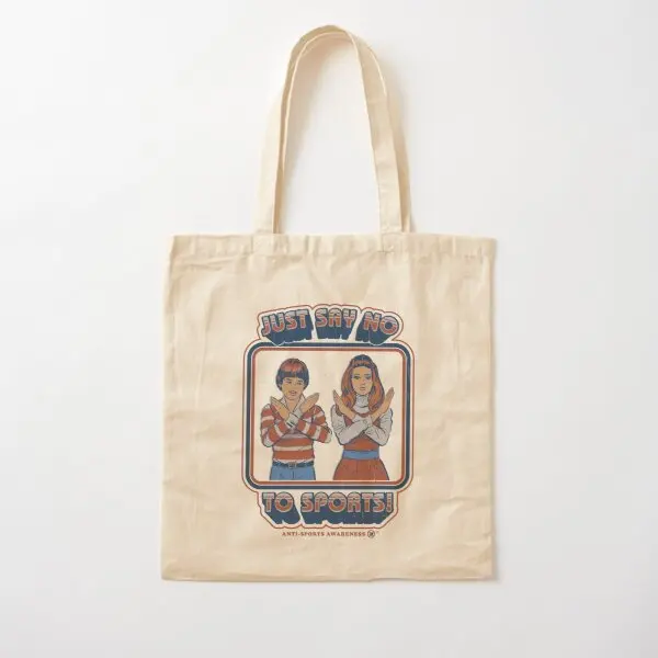 

Хлопковая Холщовая Сумка Say No To Sports, Модная Складная дамская сумочка-тоут с принтом, многоразовая дорожная дизайнерская ткань