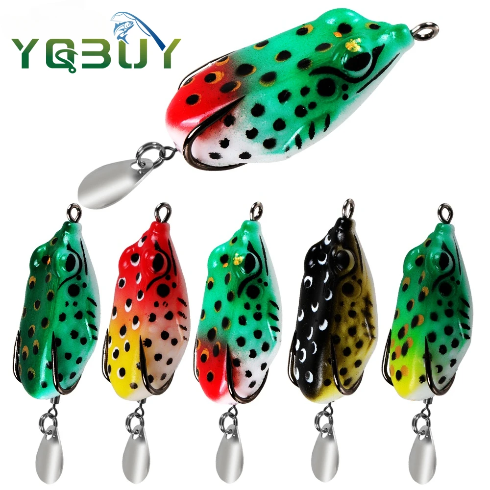 Soft frog fishing lure 4cm/6g double hooks top water ray frog artificial bait