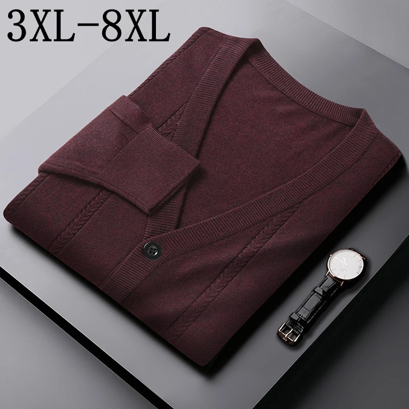 

Мужской шерстяной кардиган 8XL, 7XL, 6XL, толстый теплый свитер, вязаный свитер, мужские кардиганы высшего качества, Осень-зима 2021