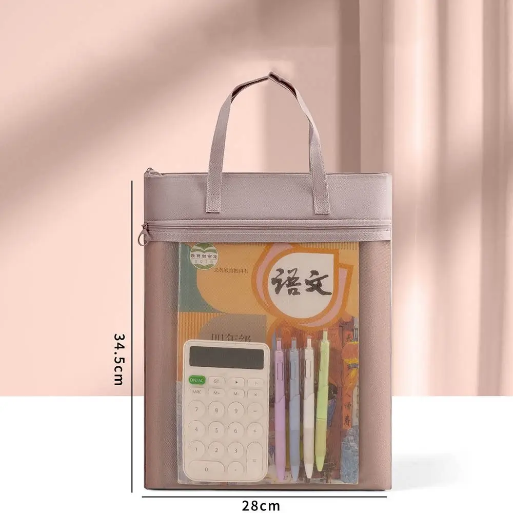 휴대용 옥스포드 천 지퍼 파우치 가방 A4 방수 파일 가방 두꺼운 다기능 데이터 저장 가방 학교 사무용품