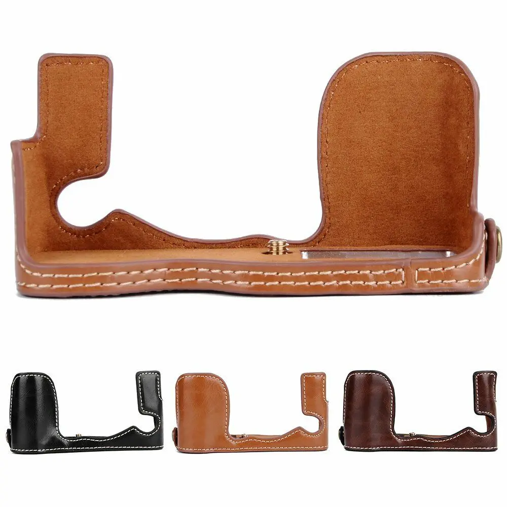. Custodia Classica In Pelle Pu Borsa Per Fotocamera Forfor Fujifilm Xt10 Xt20 Xe3 Fondo Custodia In Pelle Pu Custodia Mezza Copertura