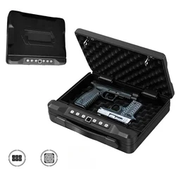 Quick-Access Fingerprint Safe Box Password Solid Steel Security Gun Key Valuables Jewelry Box Protable Security Fingerprint Stor