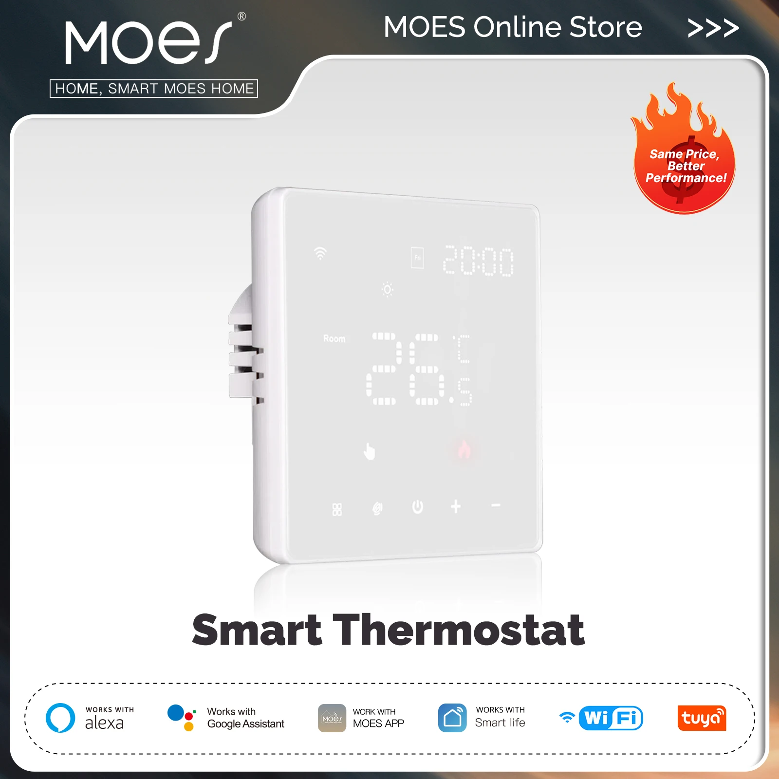 MOES Tuya WiFi Smart Thermostat Programmable Temperature Controller หม้อต้มน้ําไฟฟ้าเครื่องทําความร้อนทํางานร่วมกับ Alexa Google Home 1