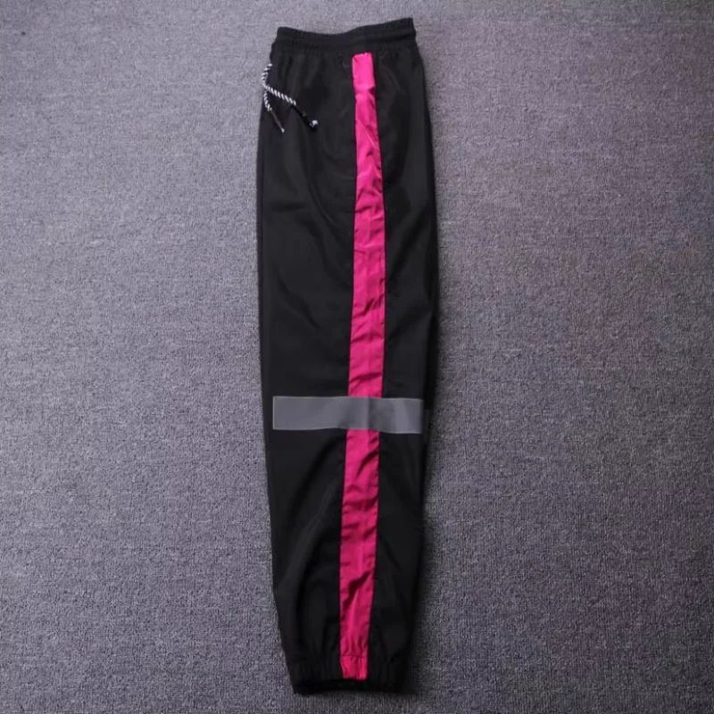 Patchwork men reflective hip hop pants side stripe streetwear night jogger sweatpants women casual trousers pantalon hombre