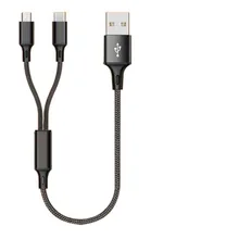 

Double head for Android one drag two data line short double Apple TypeC fast charging two in one multi dual charging treasure