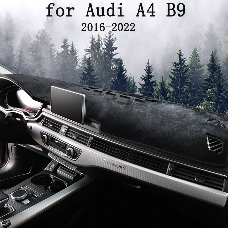 

Flannel Anti Slip Anti UV Mat Dashboard Cover Pad Dashmat Carpet For Audi A4 B9 2016 2018 2020 2022 Accessories