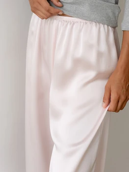 Women s Elegant Satin Lounge Pants with Stretchy Waistband and Flowy Wide Legs for Comfortable Casual Wear 2