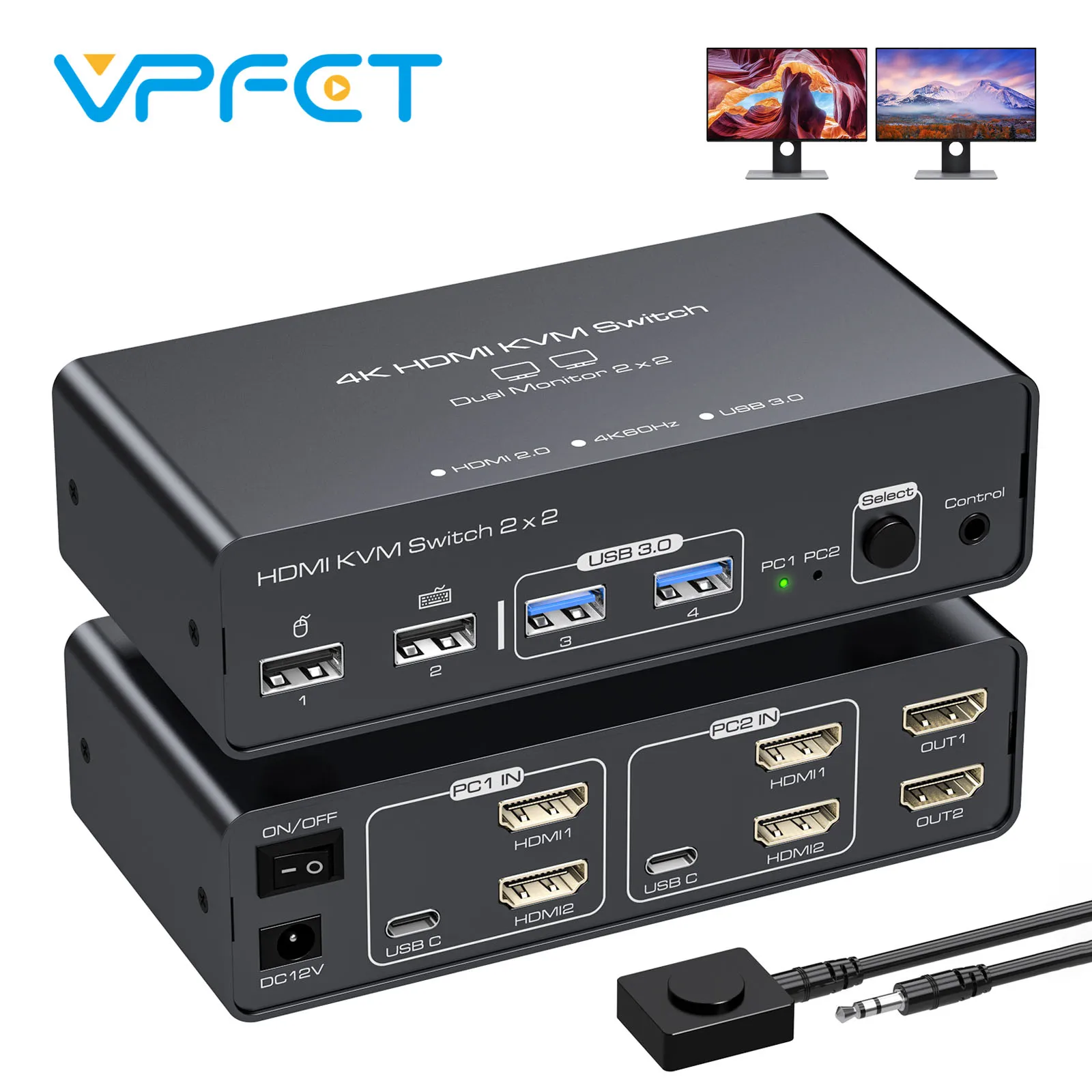 HDMI Displayport KVM Switch 2 Monitors 4 Computers Armenia - View #6