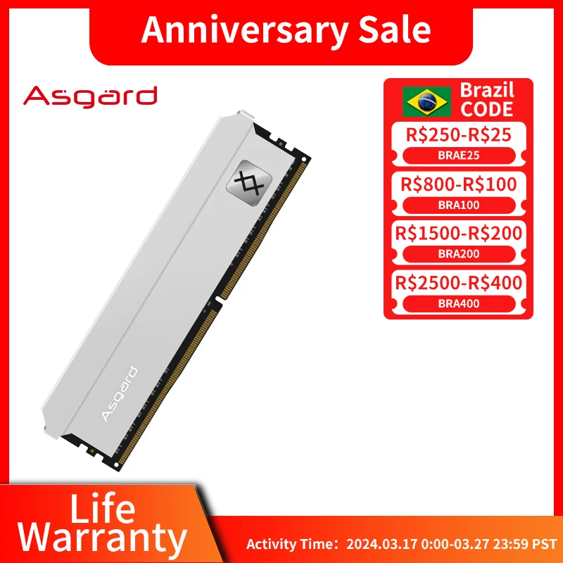 Asgard ddr4 ram memory ddr4 8gb 16GBx2 32GB 3200MHz  3600MHZ ram ddr4 Feryr Series metal heat sink for PC