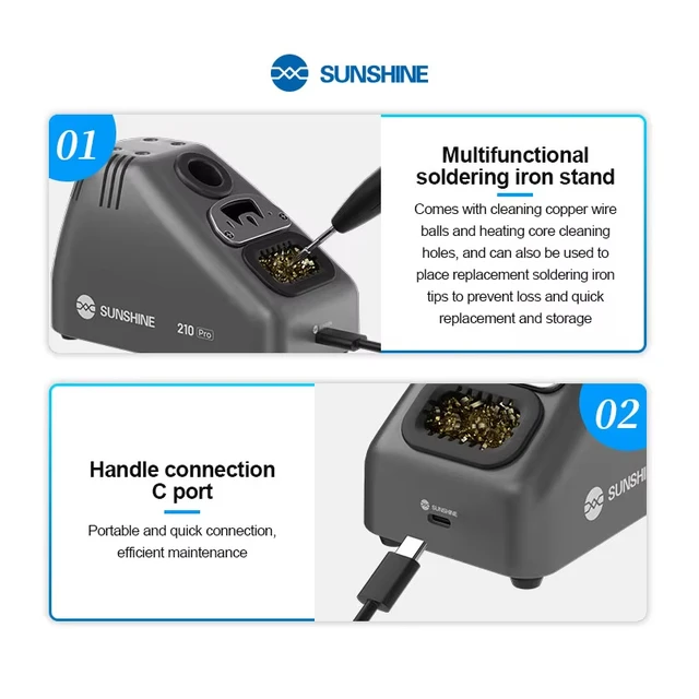 كاوية لحام محمولة ذكية SUNSHINE S210 Pro – شاشة ديجيتال وتحكم حراري (100-450℃) 4