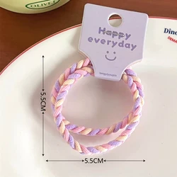 Vibrant Braided Elastic Hair Ties - Durable, Non - Slip Ponytail Holders (2pcs purple braided)