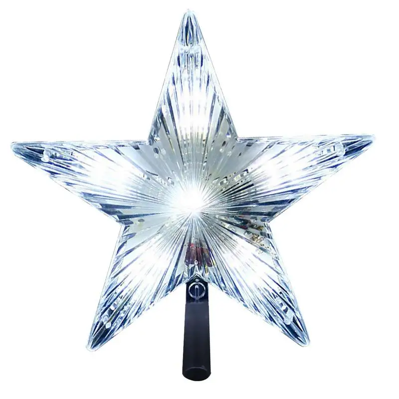 Star For Christmas Tree Battery Operated LED Star Tree Topper Color Changing Christmas Tree Decoration For New Year Holiday Home