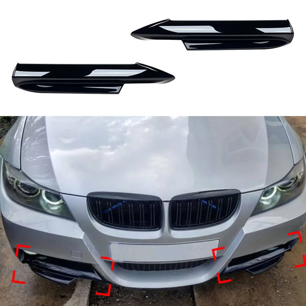 

1 Pair Car Front Bumper Lip Splitter Flap For BMW 3 Series E90 E91 320i 330i 2005-2008 M-Tech Bumper Only PP Plastic Accessories