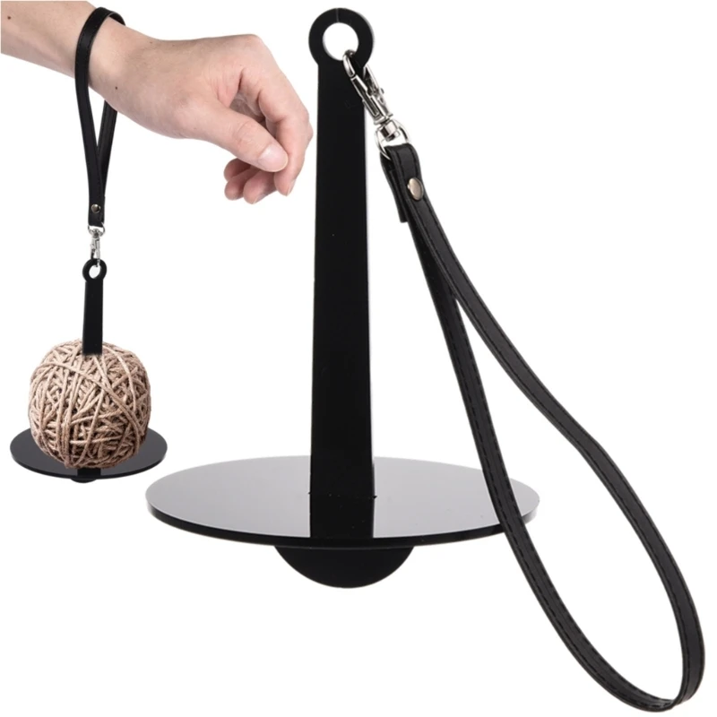 

Acrylic Yarn Holder Portable Wooden Yarn Holder with Wrist Strap Knitting Crocheting Embroidery Accessories for DropShipping