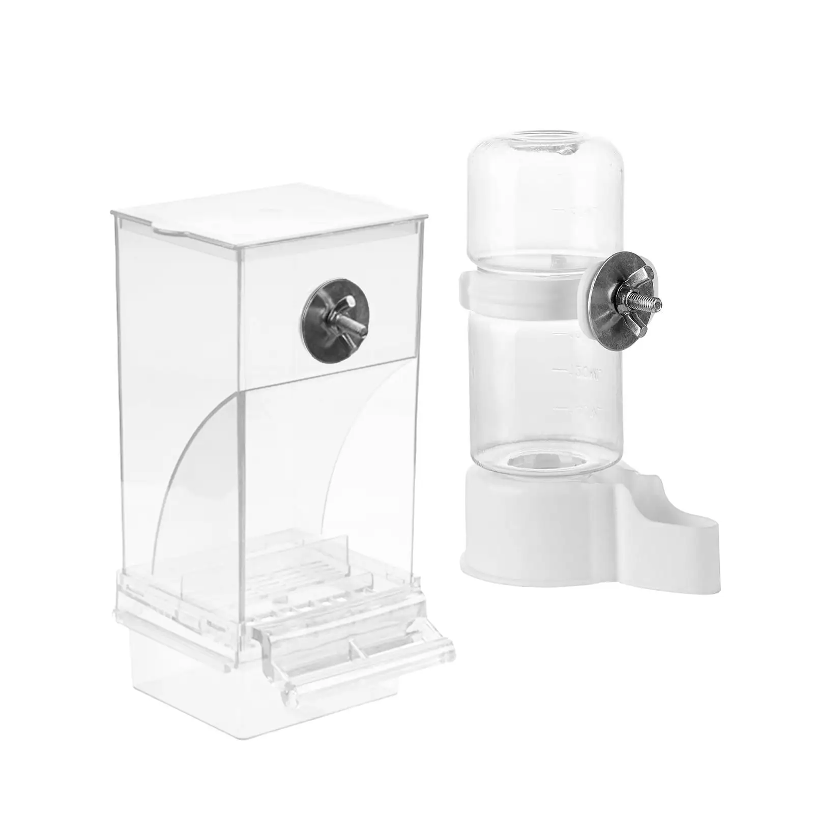 Bird Feeders and Waterer Clear Viewing Cage Accessory Food Dispenser for Canary Finch Cockatoo Cockatiel Lovebirds Budgies Bird Feeders and Waterer Clear Viewing Cage Accessory Food Dispenser for Canary Finch Cockatoo Cockatiel Lovebirds Budgies