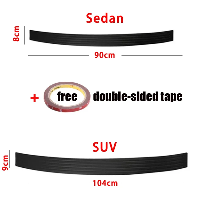 Black Rubber Car Trunk Bumper Protection Strip - Anti-Scratch Guard Plate Accessory
