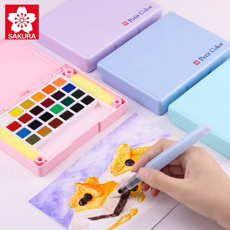 

Japanese Cherry Blossom 24-Color Solid Watercolor Pigment Set 18/30/36/48-Color Transparent Cherry Blossom Watercolor Paint Colo