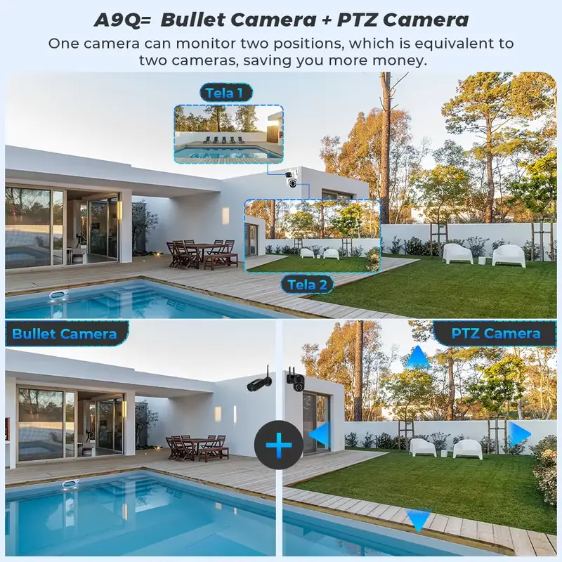 BESDER 4K 8MP Wifi Camera PTZ Outdoor Dual Screen Human Detection Dual Lenses 10MP Security Protection IP Camera Audio O-Kam Pro - Image 5