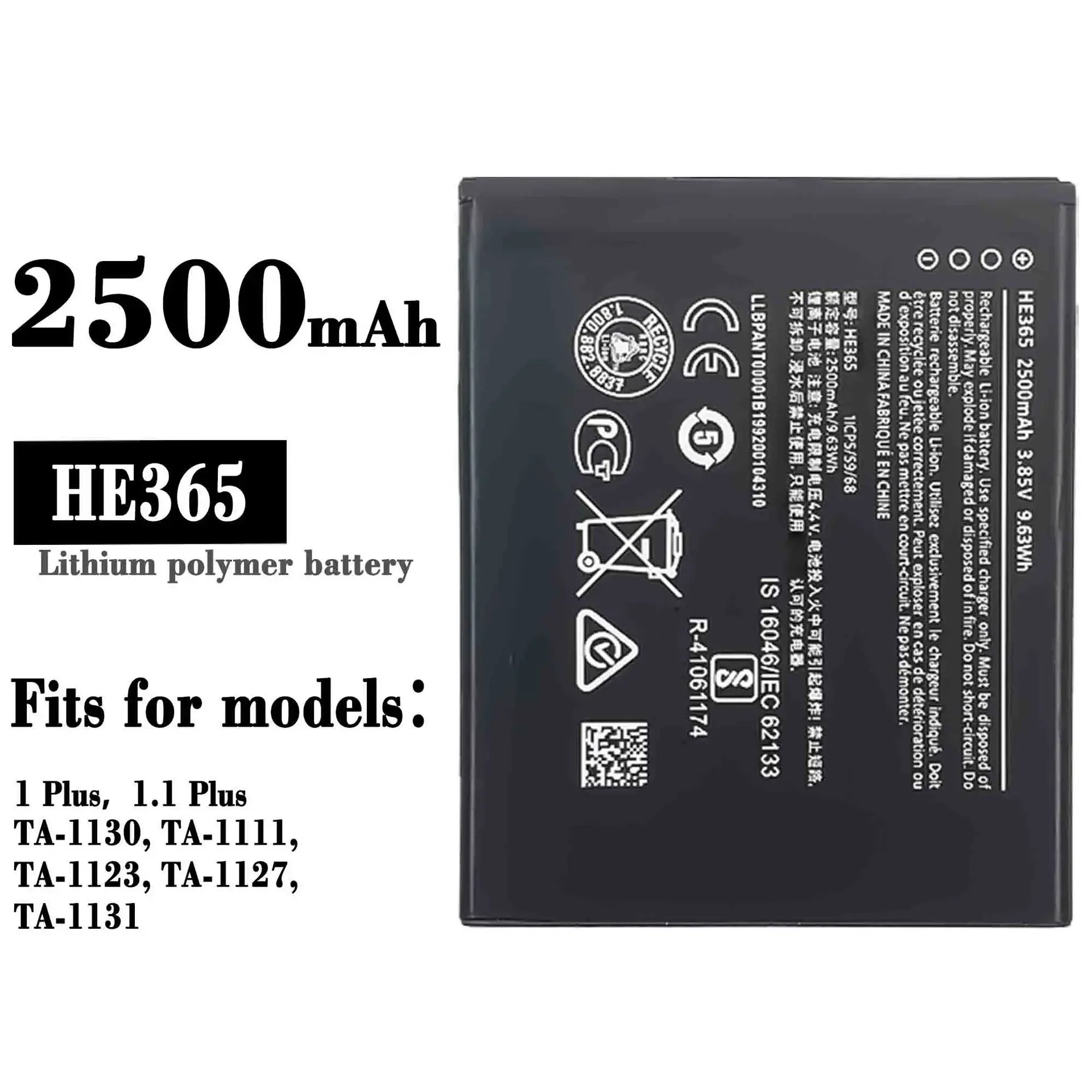 

High Quality Replacement Battery For Nokia NOKIA 1 PLUS TA-1130 HE365 Mobile Phone New Built-in Batteries