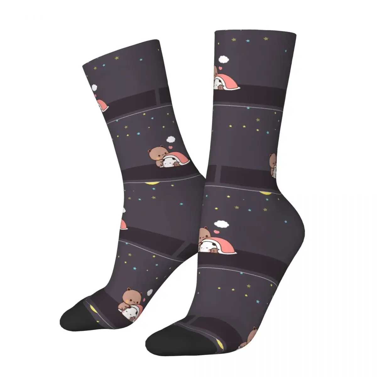 

Hip Hop Vintage Star Night Sleeping Crazy Socks for Men Women Bubu Dudu Cartoon Unisex Harajuku Printed Novelty Crew Sock Gift