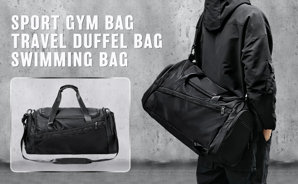 Likros Sport-Sporttasche Reisetasche mit Schuh fach für Männer, 40l leichte, faltbare Reisetasche, Trainings tasche – Detail 1
