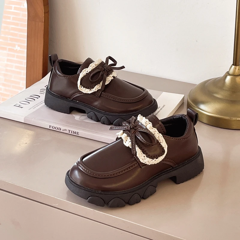 Leather Mary Jane Shoes for Girls Spring Autumn