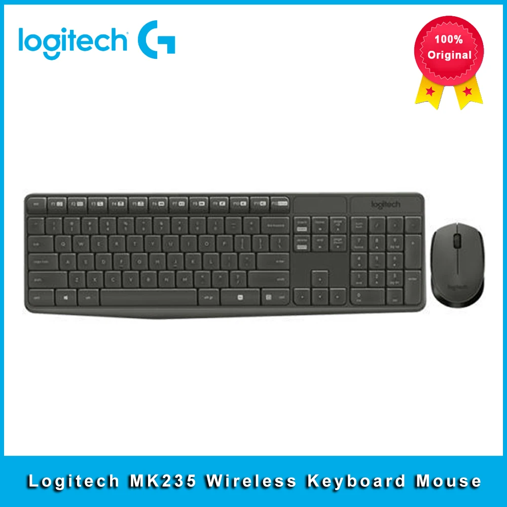 Logitech Mk235 Wireless Keyboard Mouse Multimedia 2.4ghz Splash-proof  Design 1000dpi Micro Usb Receiver Office Plug And Play - Keyboard Mouse  Combos - AliExpress