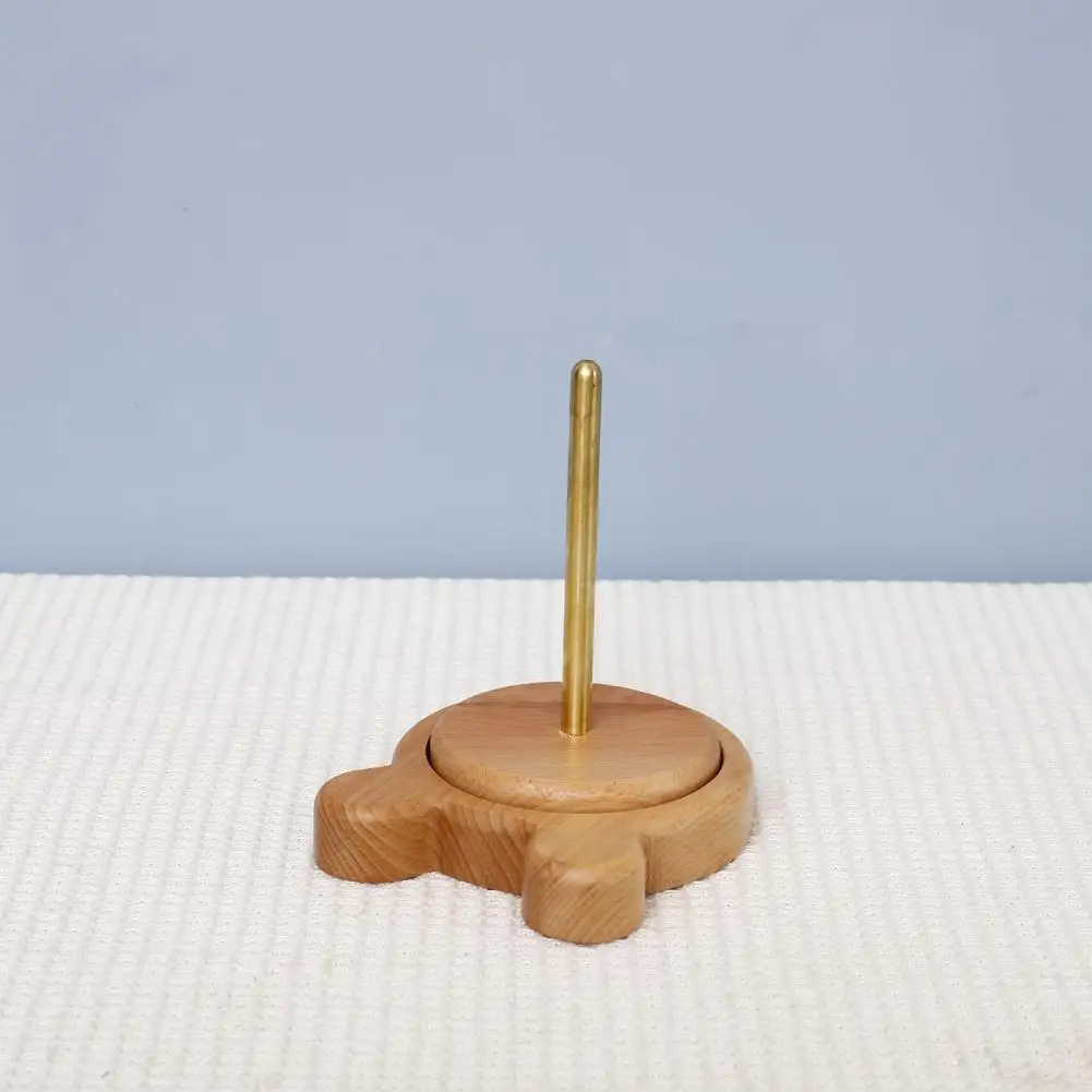 Rotatable Yarn Holder Wooden Yarn Spool Wooden Ball Winder Stand Durable Wool Spool Holder Knitting Organizer for Rotatable