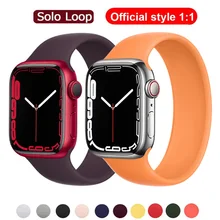 

Solo Loop for Apple Watch Strap 44mm 40mm 45mm 41mm 38mm 42mm Elastic Silicone watchband bracelet iWatch serie 3/4/5 6 SE 7 Band