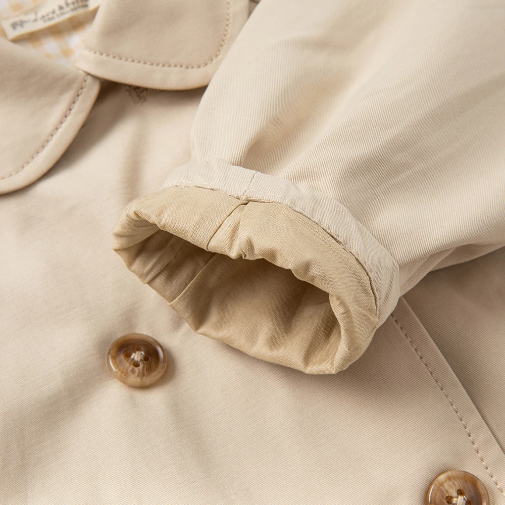 데이브 벨라 어린이 레이스 메쉬 재킷 가을 봄  소녀 카키 우아한 코트 아동복 긴 소매 외투 DB1261548